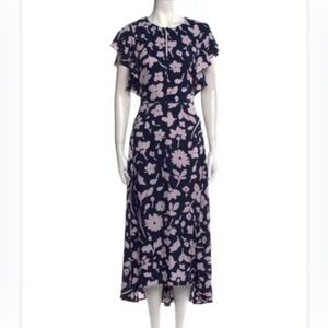 Kate Spade Navy and Pink Floral Midi Dress